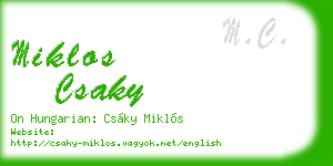 miklos csaky business card